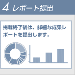 4.レポート提出 掲載終了後は、詳細な成果レポートを提出します